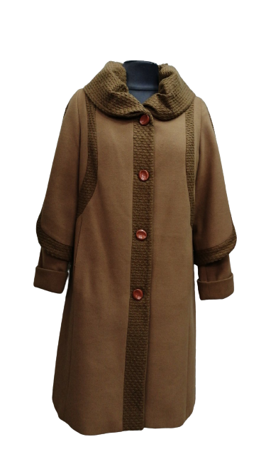 Пальто жіноче утеплене кашемірове "Almatti" модель Д-128 пісок