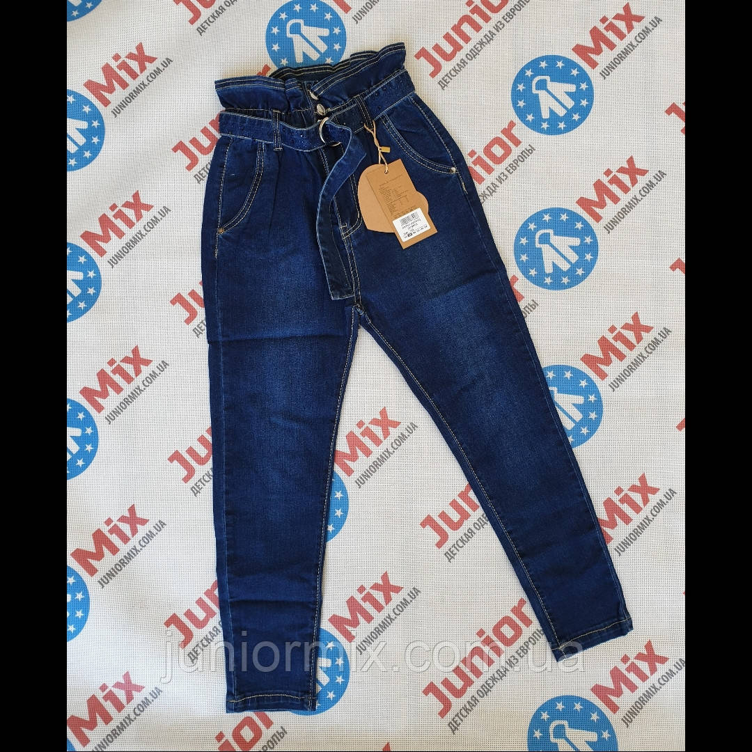Підліткові джинси МОМИ синього кольору для дівчаток оптом GRACE 134--164 см.