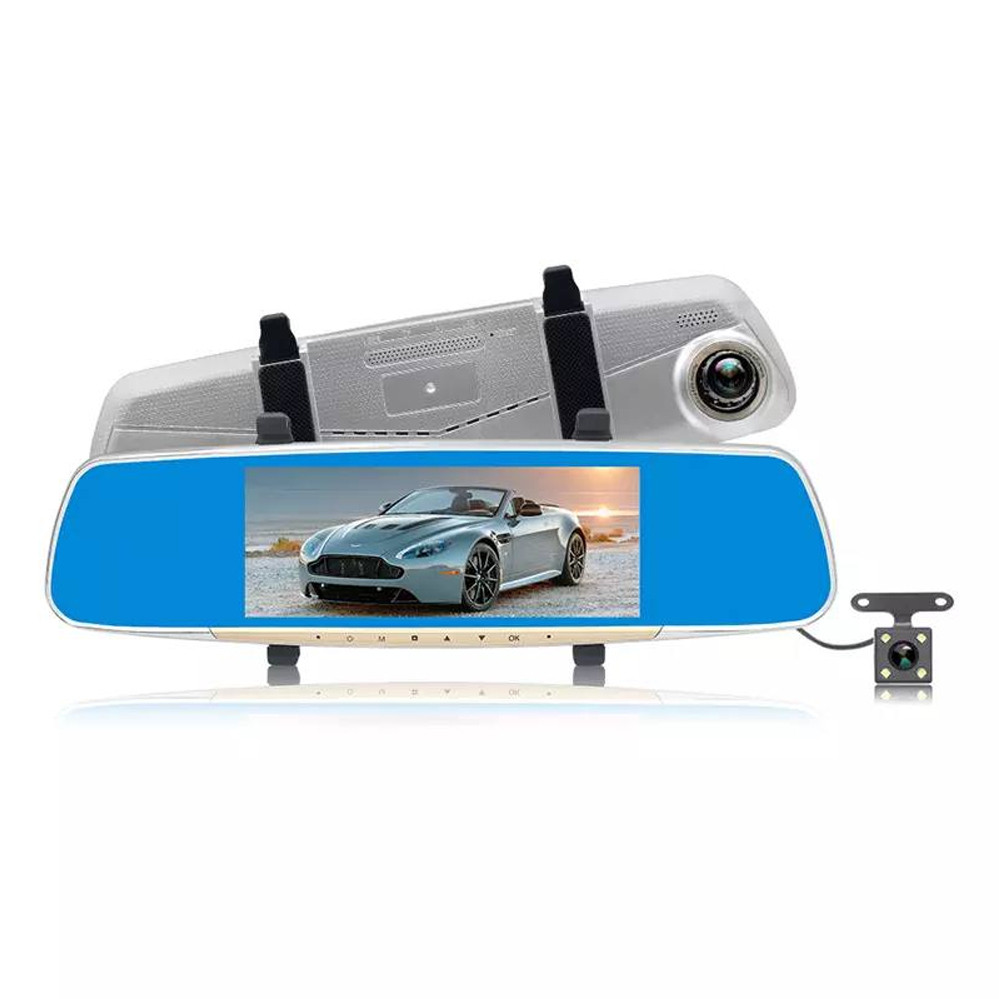 Дзеркало відеореєстратор з камерою заднього виду DVR V10 Gold Автомобільний реєстратор 7 дюймів HD 1080p, фото 1