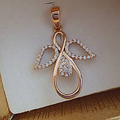 Підвіс срібний з позолотою Ангел у формі вісімки з фіанітами