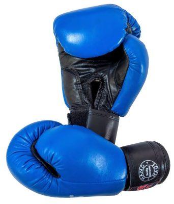 Боксерские перчатки BOXER 16 оz кожа Элит синие - фото 1 - id-p1363331447