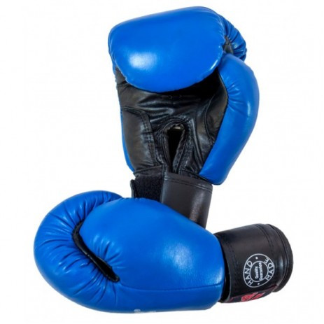 Боксерские перчатки BOXER 16 оz кожа Элит синие - фото 2 - id-p1363331447