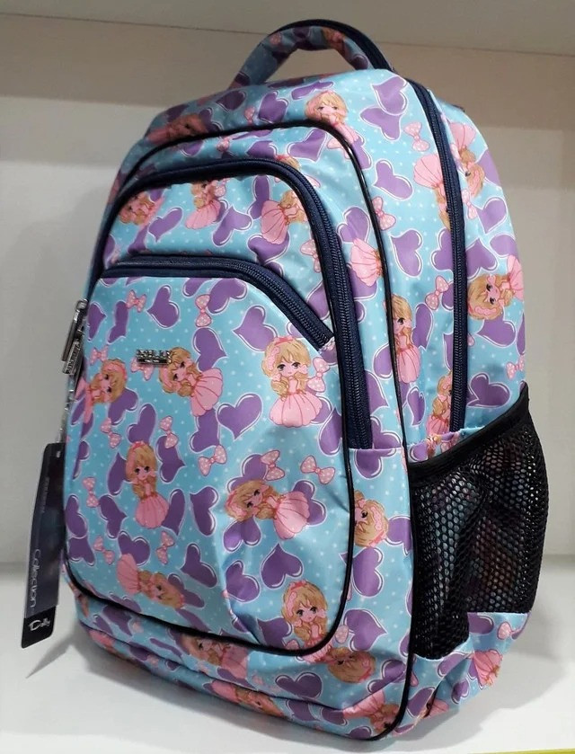 Ортопедичний Рюкзак шкільний для дівчинки 2-4 клас Принцеси Dolly 541 блакитний