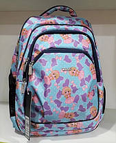Ортопедичний Рюкзак шкільний для дівчинки 2-4 клас Принцеси Dolly 541 блакитний, фото 2