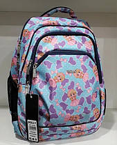 Ортопедичний Рюкзак шкільний для дівчинки 2-4 клас Принцеси Dolly 541 блакитний, фото 4