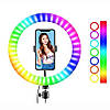 Кільцева LED-лампа RGB MJ26 26 см 1 кріп.тел USB, фото 5
