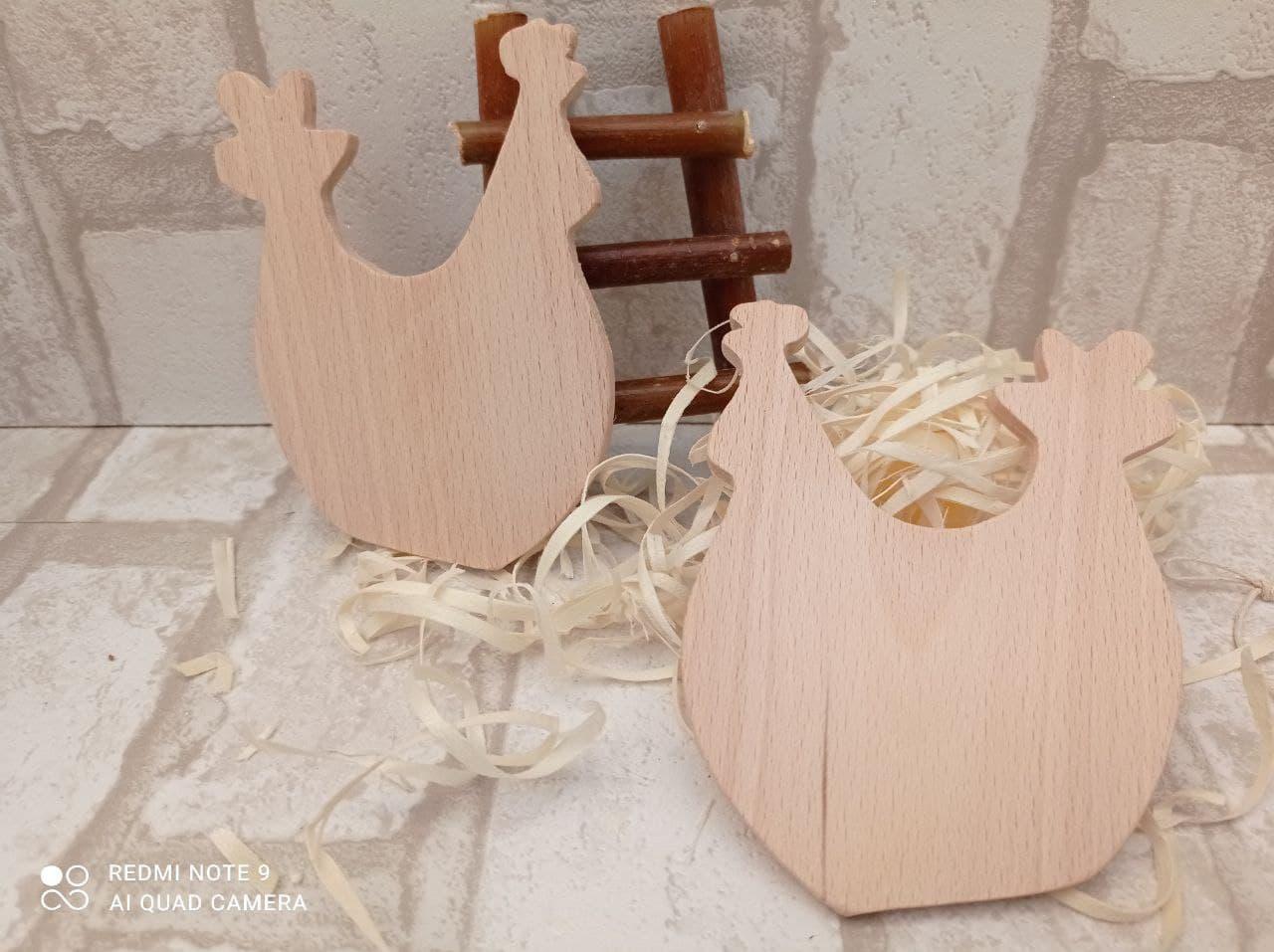 Курочка для творчості, дерево 15 см, фото 1