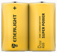 Батарейки D (R20, 373) ENERLIGHT SUPER POWER 1.5V 3500mAh (комплект 2 шт.)