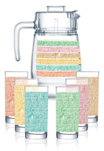 Набір для напоїв LUMINARC Amsterdam Rainbow 7 пр Колір прозорий з малюнком 2737q