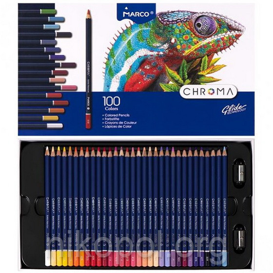 Набір кольорових олівців MARCO Chroma 8010-100CB, 100 кольорів, фото 1