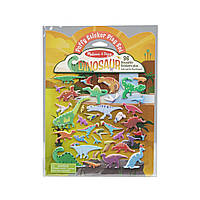 Объемные многоразовые наклейки с тематическим альбомом Melissa & Doug "Динозавры" 36 наклеек MD30521