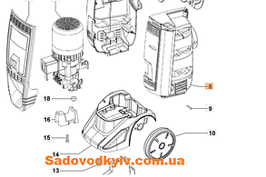 Корпус правий для мийки високого тиску Oleo-Mac PW 121 C (CH04770218A)