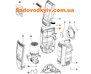 Корпус лівий для мийки високого тиску Oleo-Mac PW 121 C (CH04770217A)
