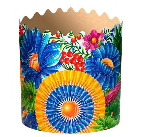 Форма для пасхи паперова "Петреківка", форма для випікання куліча 110х85мм, 300 грамів, набір 50 шт., фото 1