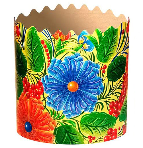 Форма для пасхи паперова "Петреківка" форма для випікання куліча 110х85мм, 300 грамів, набір 50 шт., фото 1