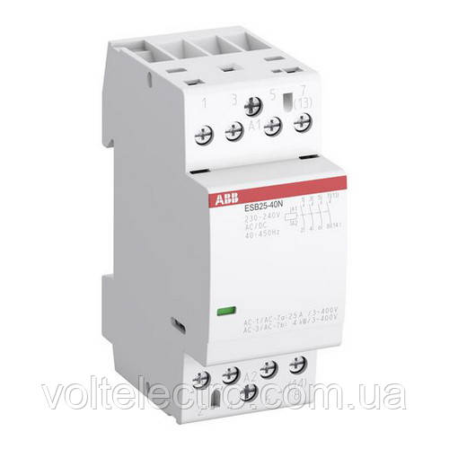 Контактор модульний ABB 2p 25А 230В AC/DC ESB25-20N-06, фото 1