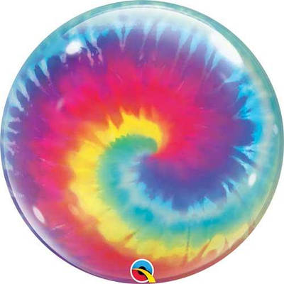 Q 22" Bubble Tie Dye Swirls. Бабл повітряна куля різнобарвна, В УП.