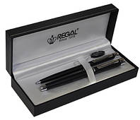 Ручки перьевая и шариковая в подарочном футляре Regal черный (R68008.L.BF)