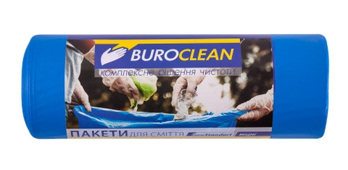 Пакети для сміття Buroclean Eurostandart 240 л/10 шт 900х1300 мм 35 мкм синій (10200062)