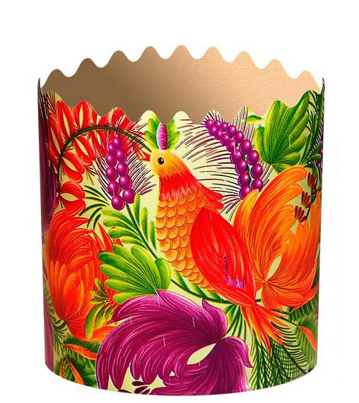 Форма для пасхи паперова "Пітриківка Пташка", форма для випікання куліча 110х85мм, 300 грамів, набір 50 шт., фото 1