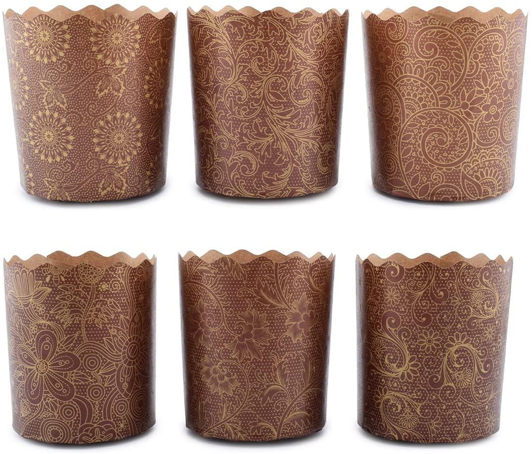 Форма для пасхи паперова "Візерунок", форма для випічки паски 110х85 мм, 300 грам (Італія), набір 50 шт, фото 1