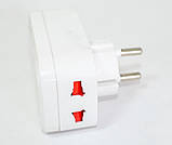 Мережний розгалужувач трійник Travel Adaptor 823 c 2 USB 7043, фото 3