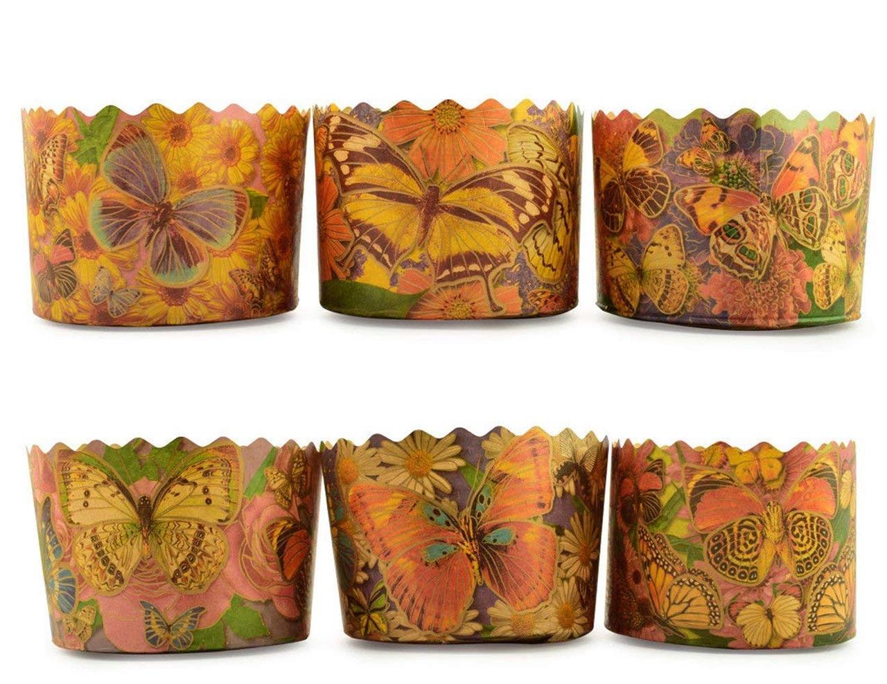 Форма для пасхи паперова "Метелик", форма для випікання куліча 110х85мм, 300 грамів, набір 50 шт., фото 1