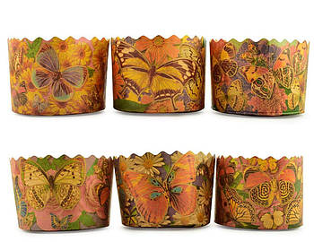 Форма для пасхи паперова "Метелик", форма для випікання куліча 110х85мм, 300 грамів, набір 50 шт.