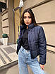Стильна коротка темно-синя куртка демісезонна, фото 4
