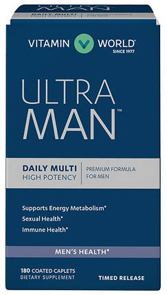 Вітаміни для чоловіків Vitamin World Ultra Man Daily Men's Multivitamins 90 капс. ( аналог opti-men), фото 1