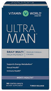 Вітаміни для чоловіків Vitamin World Ultra Man Daily Men's Multivitamins 90 капс. ( аналог opti-men)