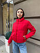 Стильна коротка демісезонна червона куртка жіноча, фото 2