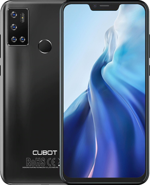 Cubot C20 Black 4/64Gb, NFC, 4G, 4200 мА·год, Android 10, Квадрокамера, дисплей 6.2", Смартфон Cubot C20 Чорний