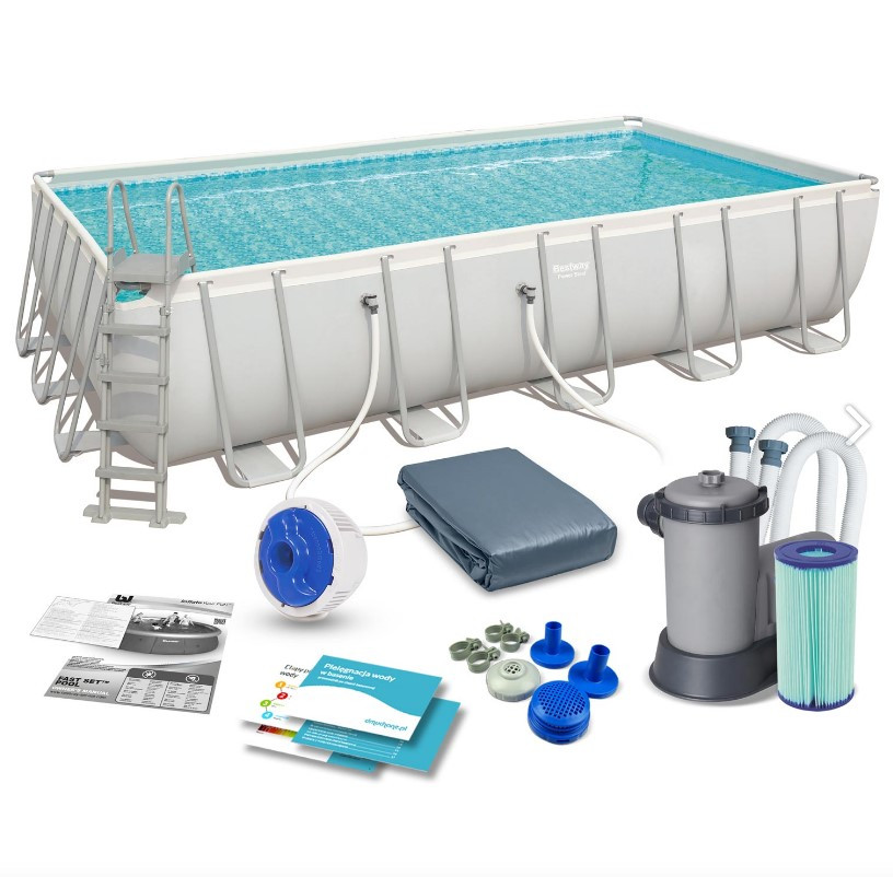 Басейн Bestway 5611Z каркасний 640 х 274 х 132 см, фільтр насос 5678 л/год, сходи, тент