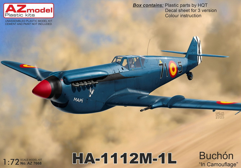 Пластикова модель 1/72 AZ model 7668 іспанський літак HA-1112M-1L Buchón „In Camouflage“