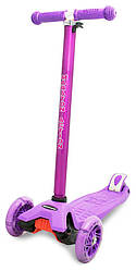 Триколісний дитячий самокат з світяться колесами Maraton Action (фіолетовий)