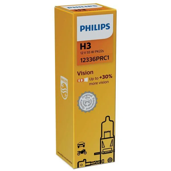 Галогенна лампа H3 Philips Premium 12 V 55 W + 30% (1 шт.), фото 1