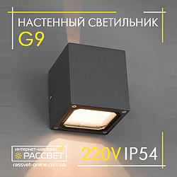 Бра LedLight G9 M22-4443 IP54 чорний під змінну лампу