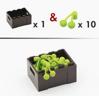 Вишня 10шт + ящик 1 шт.. аксессуары для конструктора Лего Зеленый