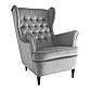Сучасне м'яке крісло Harry Velvet сірий велюр в класичному стилі, фото 2