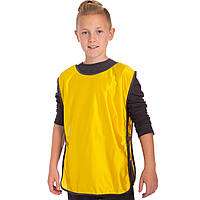 Манишка для футбола юниорская с резинкой CO-4001, Оранжевый: Gsport Желтый