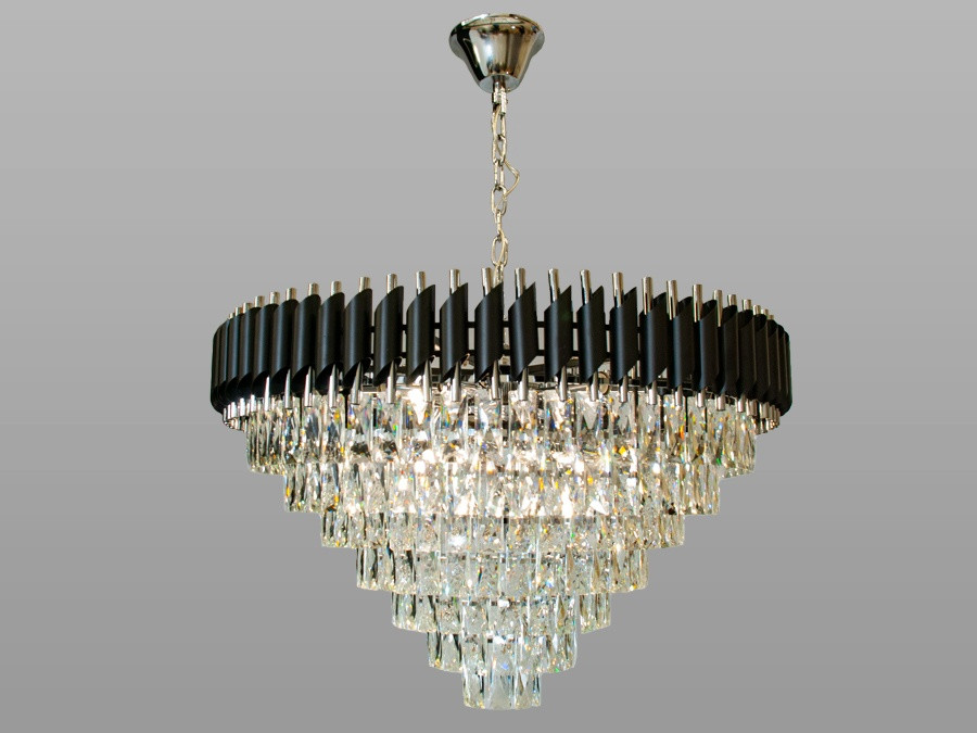 Сучасна кришталева люстра 201202/800BK+HR, фото 1