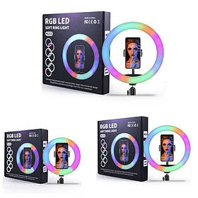 Кільцева LED лампа з кріпленням RGB 1 крепл.тел USB MJ26 26см