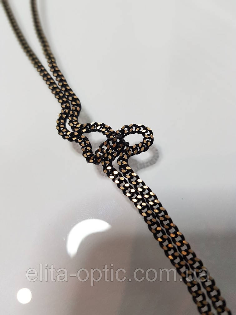 Металлическая цепочка для очков с черными кристаллами Romeo -2114 - фото 6 - id-p1349073295