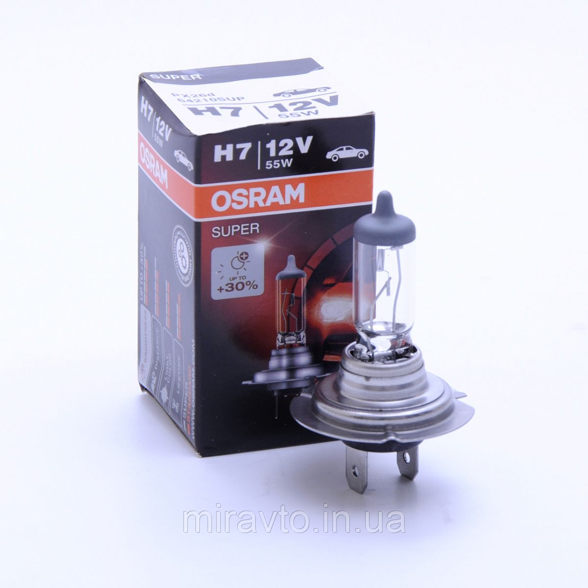 Галогенна лампа H7 Osram Super 12V 55W ! 30% (1 шт.)