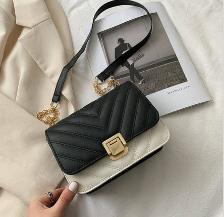 Стьобаний Fashion сумка клатч на красивому ремінці, фото 1