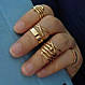 Набор колец кольца серебро 6 шт геометрия двойное регулируемые цвет комплект костяшки на кончик пальца, фото 2