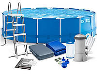 Каркасний басейн (457 * 122) у комплекті: насос, фільтр, сходи, тент, підстилка.