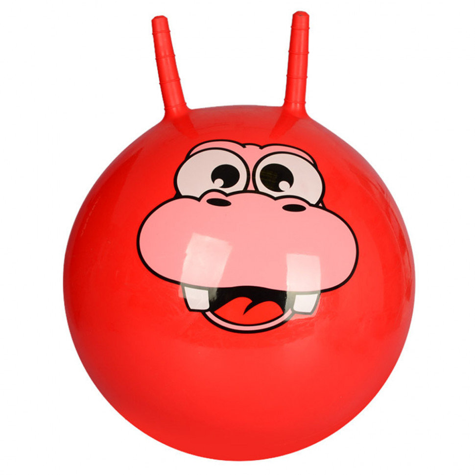 Детский мяч прыгун диаметром 55 см с удобными ручками-рожками (Red) - фото 1 - id-p1363866703