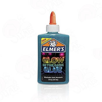 Клей для слаймів Elmer's Glow In The Dark Glue синій 147 мл